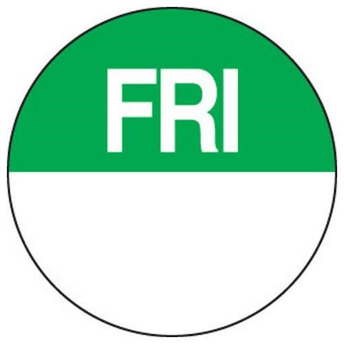 Label Day - Friday / Green Round 24mm Removable (Rl1000)